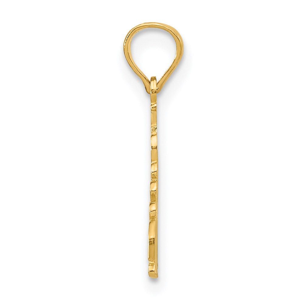 14k Yellow Gold 17.5 mm Polished I HEART LAKE TAHOE Charm (0.55 grams)
