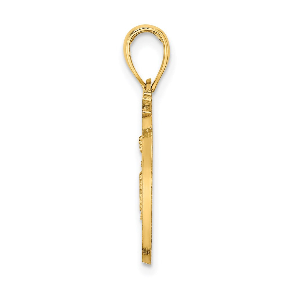 14k Yellow Gold 16 mm NEW YORK City Skyline in Apple Pendant (1.97 grams)