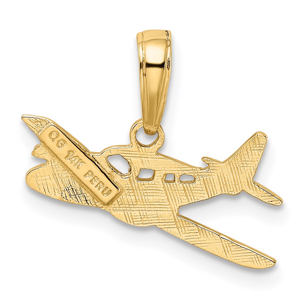 14k Yellow Gold 19 mm Cessna Plane Pendant (0.75 grams)