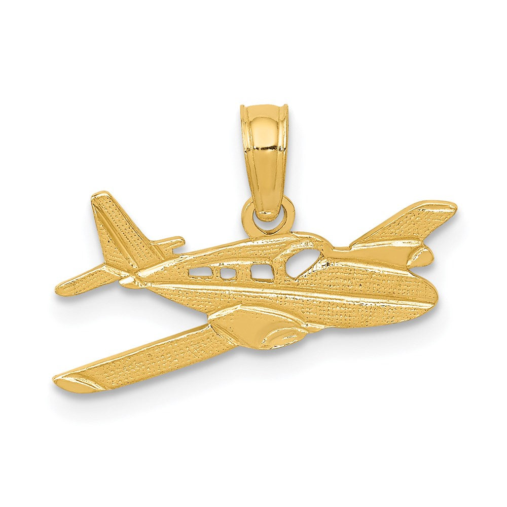 14k Yellow Gold 19 mm Cessna Plane Pendant (0.75 grams)