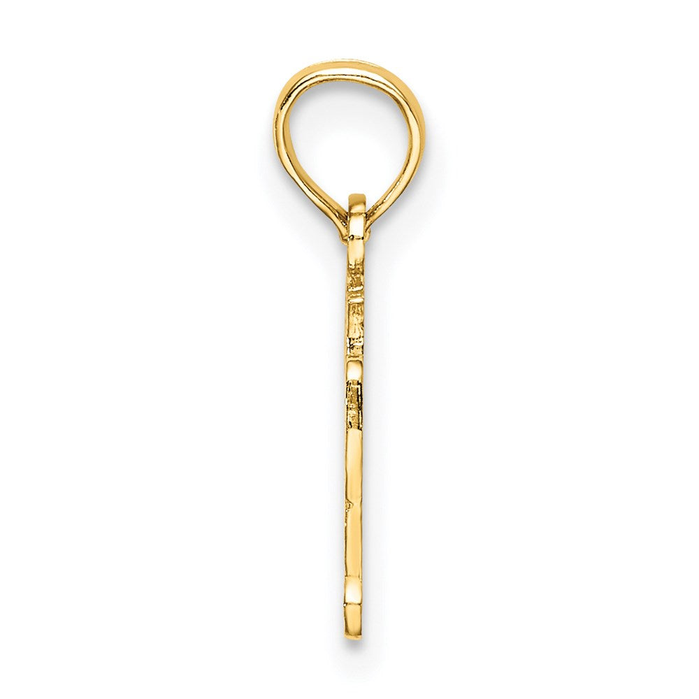 14k Yellow Gold 12 mm Polished and Engraved OY VEY Charm (0.64 grams)