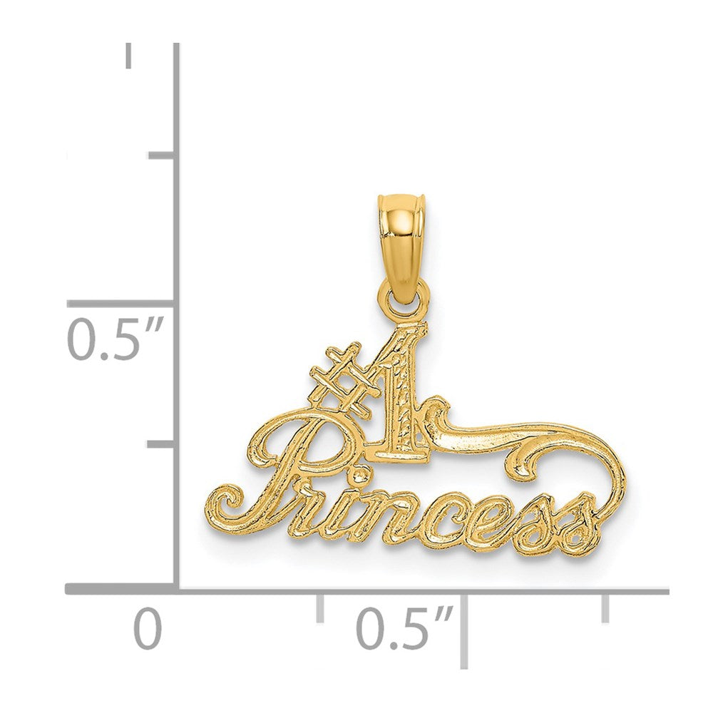 14k Yellow Gold 19.7 mm #1 PRINCESS Charm (0.61 grams)