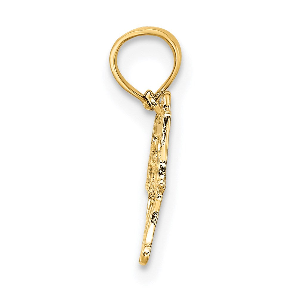 14k Yellow Gold 15.9 mm BASEBALL MOM Charm (0.58 grams)