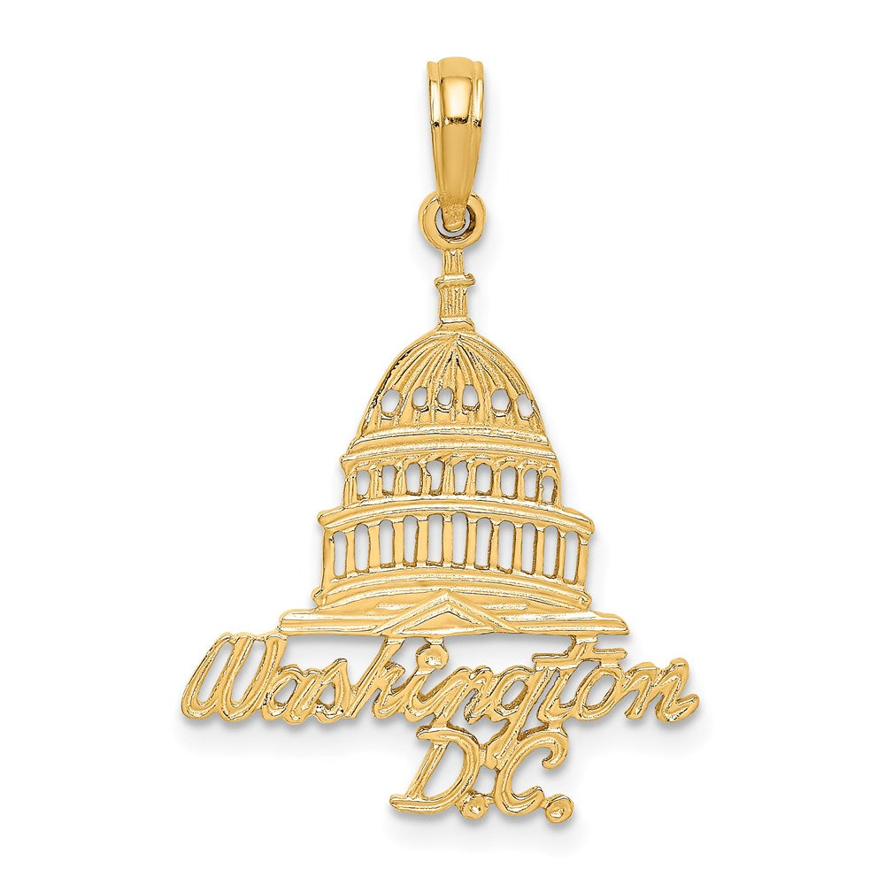14k Yellow Gold 20.6 mm WASHINGTON D.C. Capital Building Charm (1.37 grams)