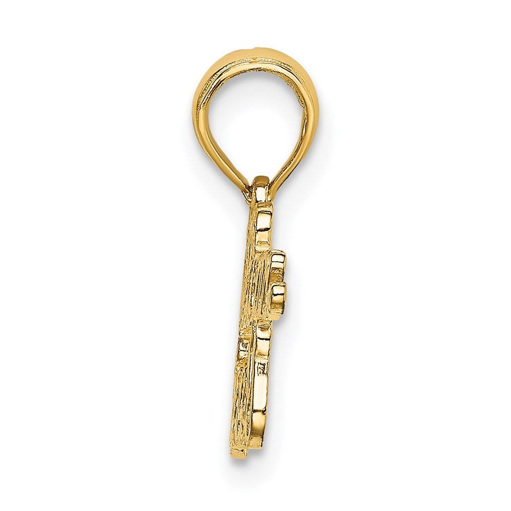 14k Yellow Gold 32.97 mm PUERTO RICAN PRINCESS Charm (1.2 grams)