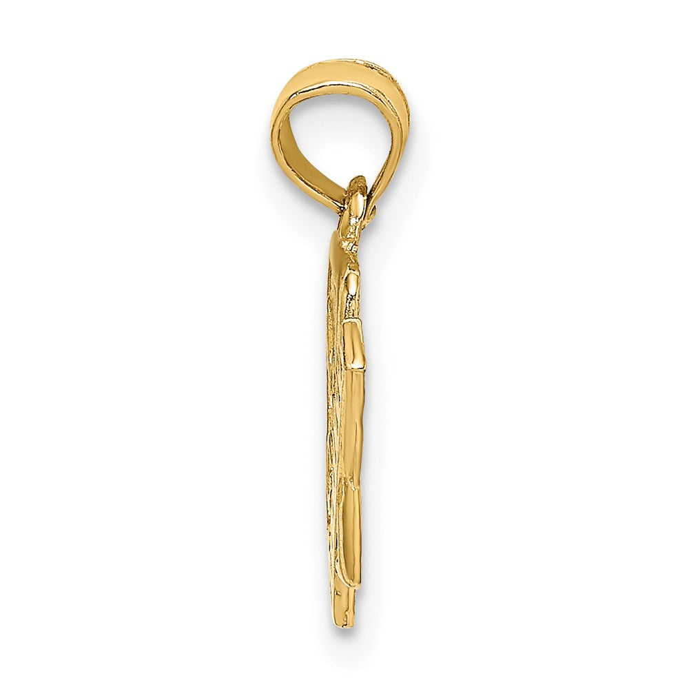 14k Yellow Gold 27.1 mm School Book and Ruler Charm (0.97 grams)