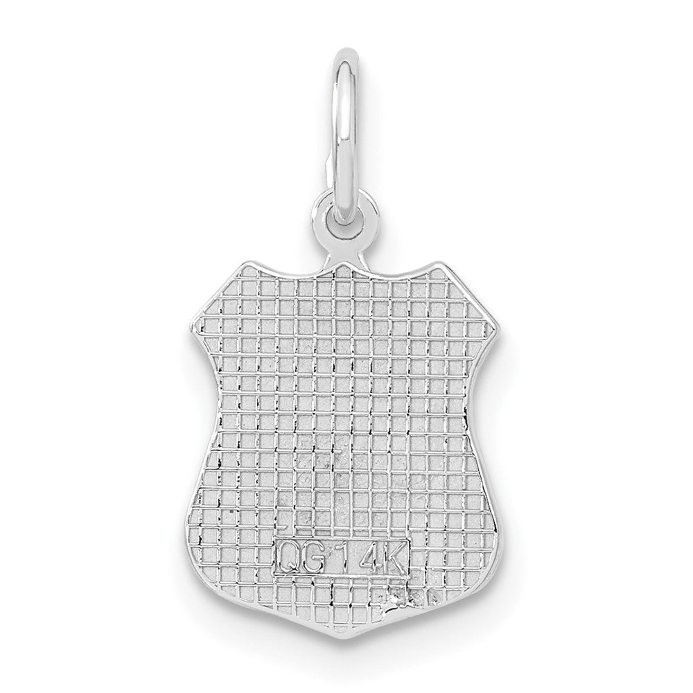 14k White Gold 11 mm Police Badge Charm (1.56 grams)
