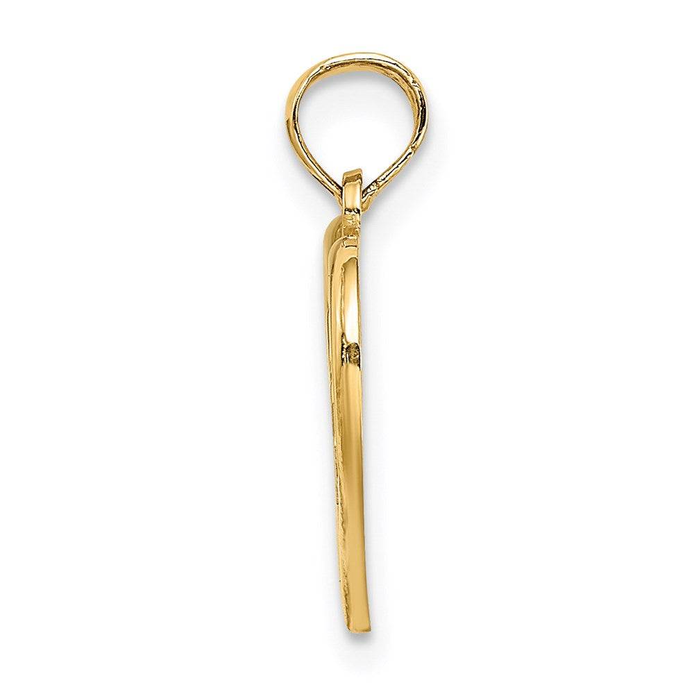 14k Yellow & Rhodium 13.6 mm RN Inside Double Hearts Charm (0.67 grams)