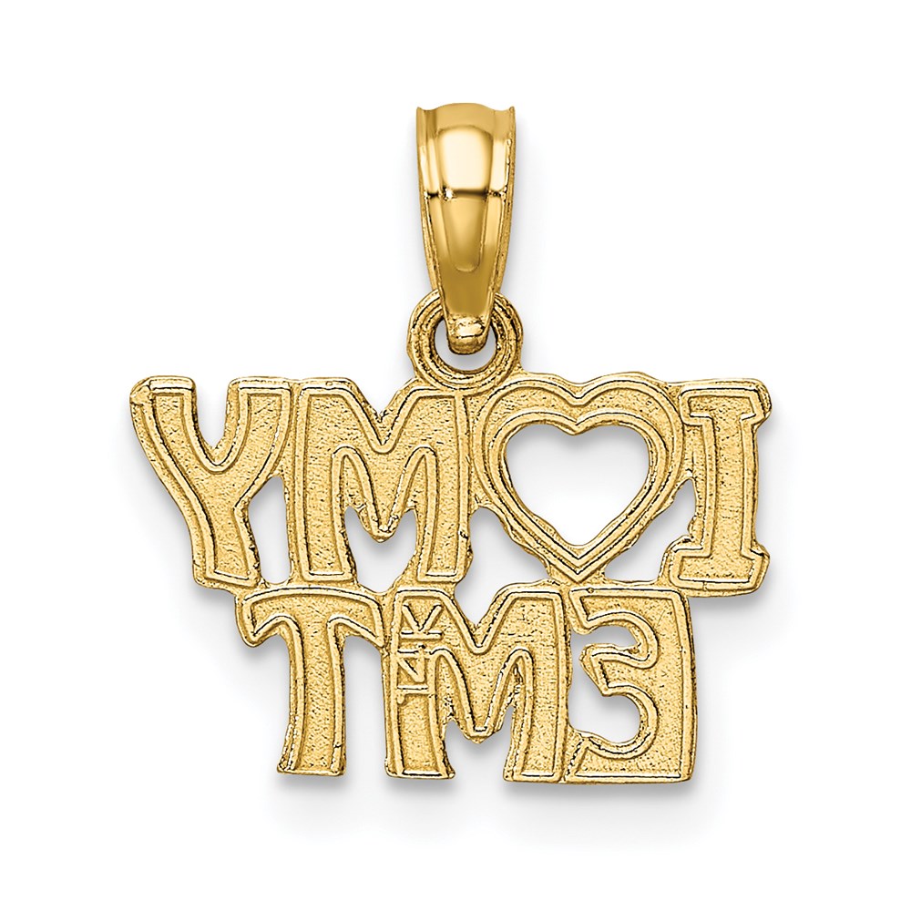 14k Yellow Gold 14.6 mm I LOVE MY EMT Charm (0.96 grams)