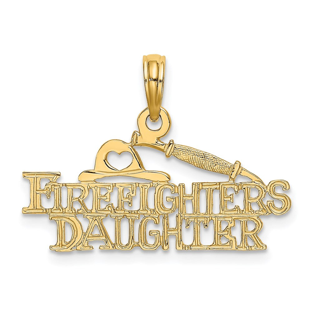 14k Yellow Gold 26.5 mm FIREFIGHTER'S DAUGHTER Charm (1.04 grams)