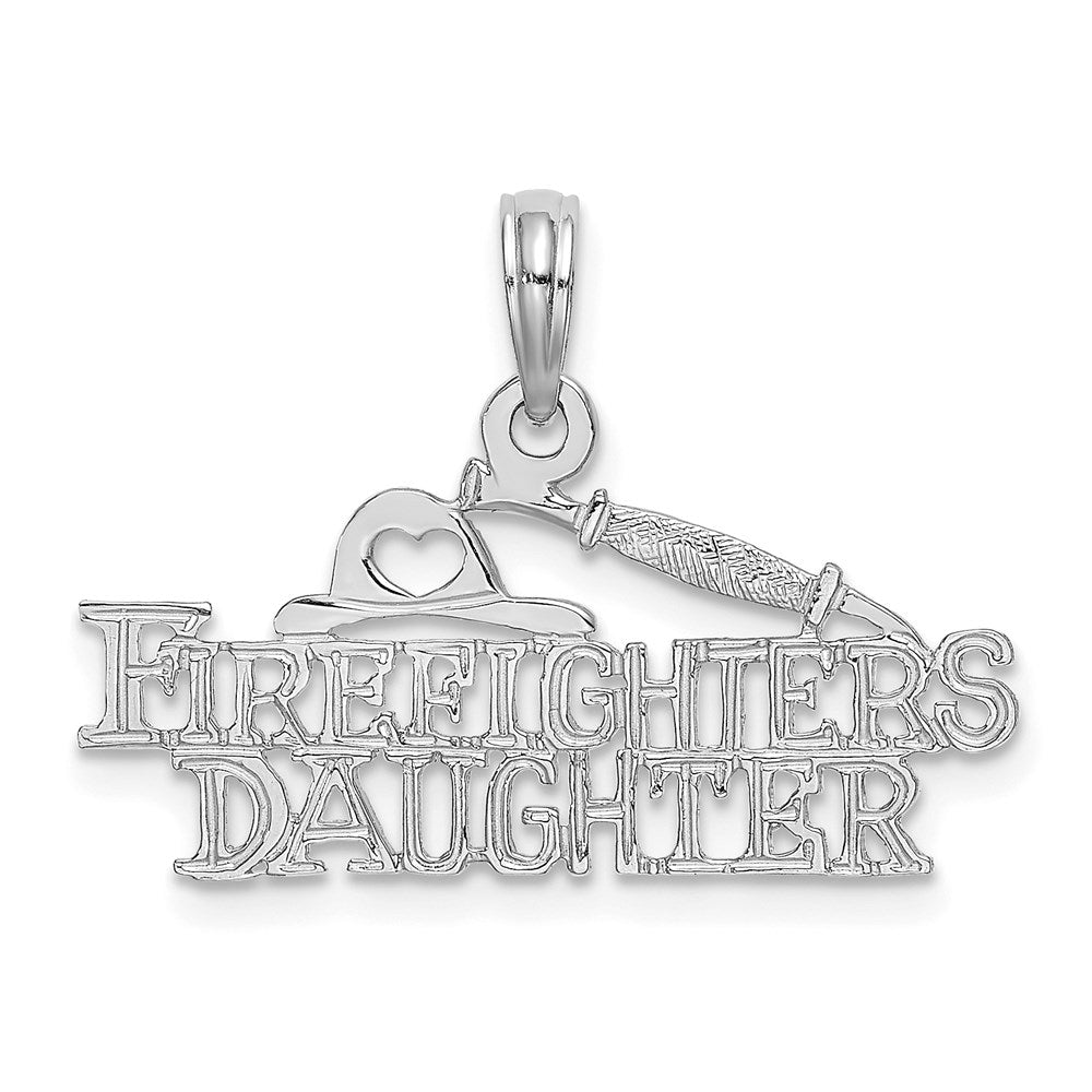 14k White Gold 26.5 mm FIREFIGHTER'S DAUGHTER Charm (0.99 grams)