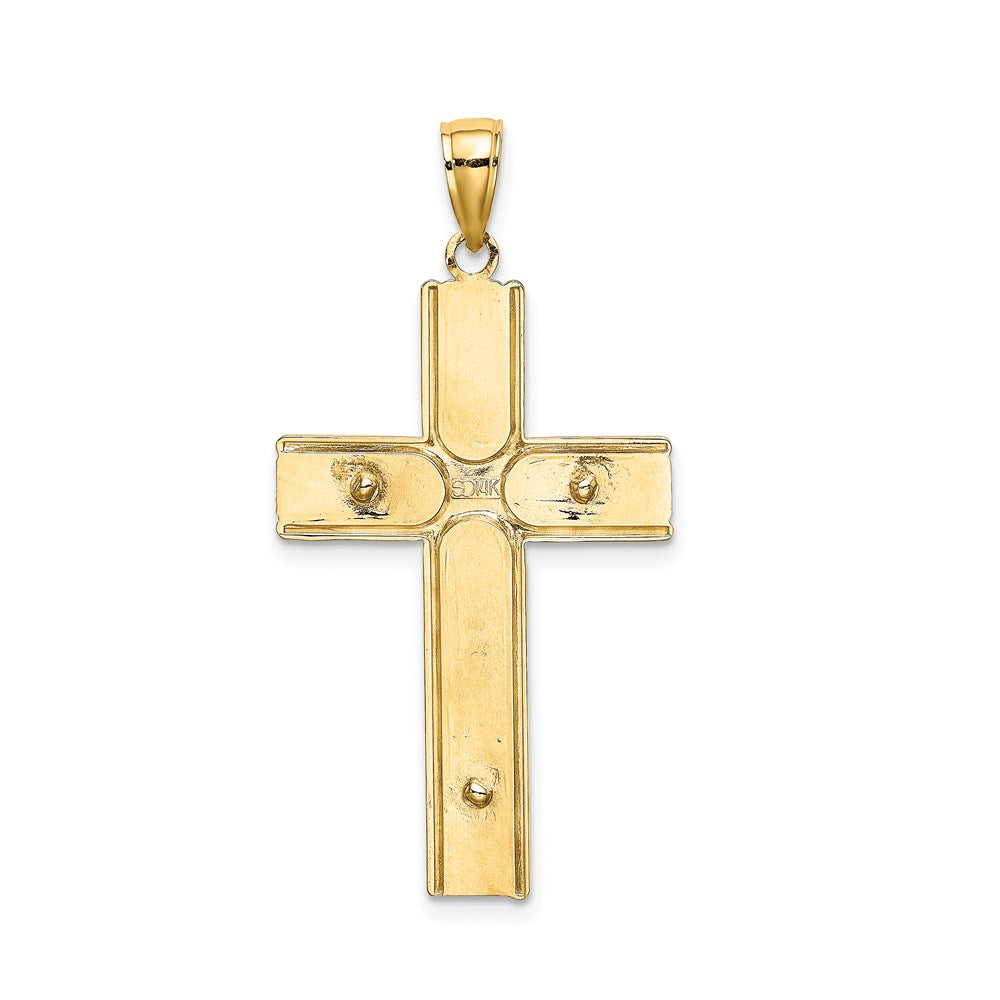 14k Yellow Gold 21 mm W/ Satin Finish Crucifix Charm (2.29 grams)