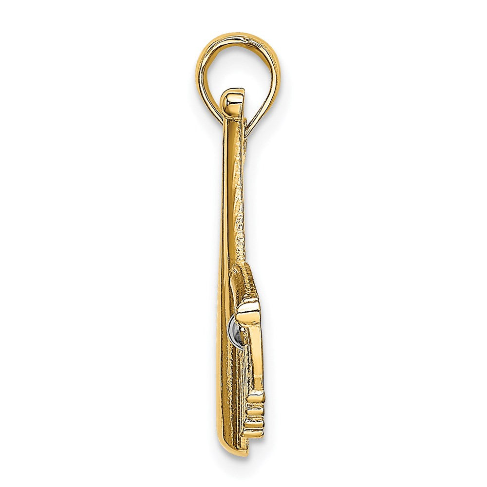 14k Yellow & Rhodium 18 mm Ball Charm (0.99 grams)