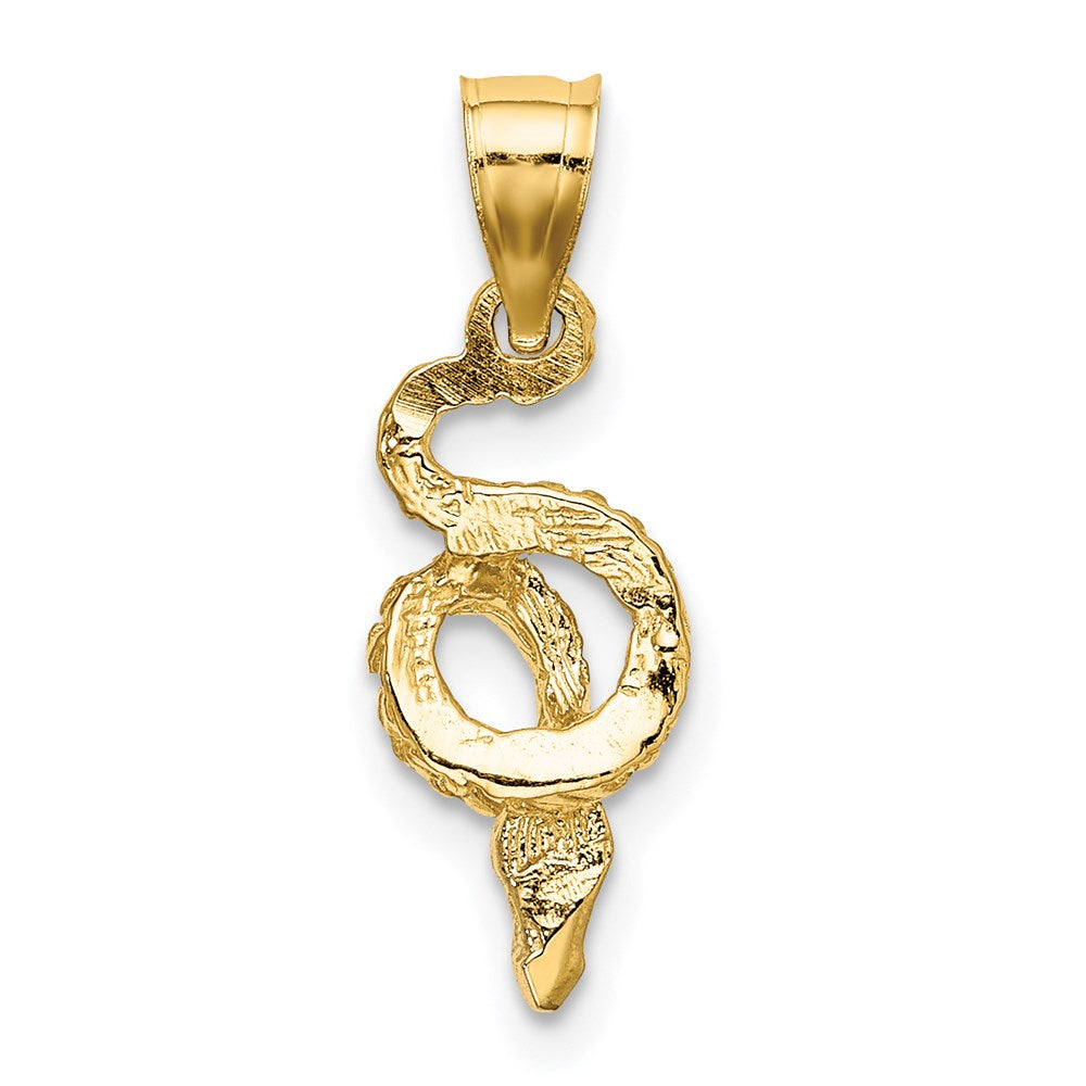 14k Yellow & Rhodium 7.23 mm Coiled Snake Charm (0.84 grams)