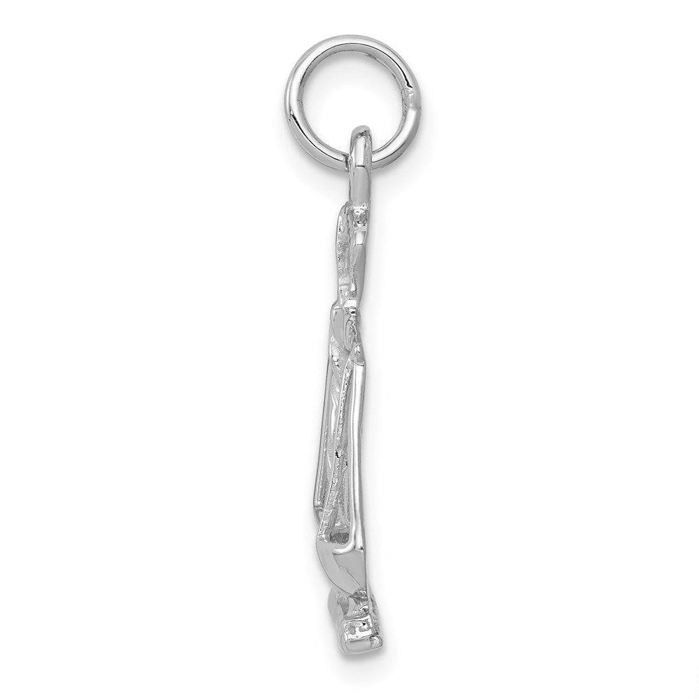 14k White Gold 16.5 mm Polished Scales of Justice Charm (1.43 grams)