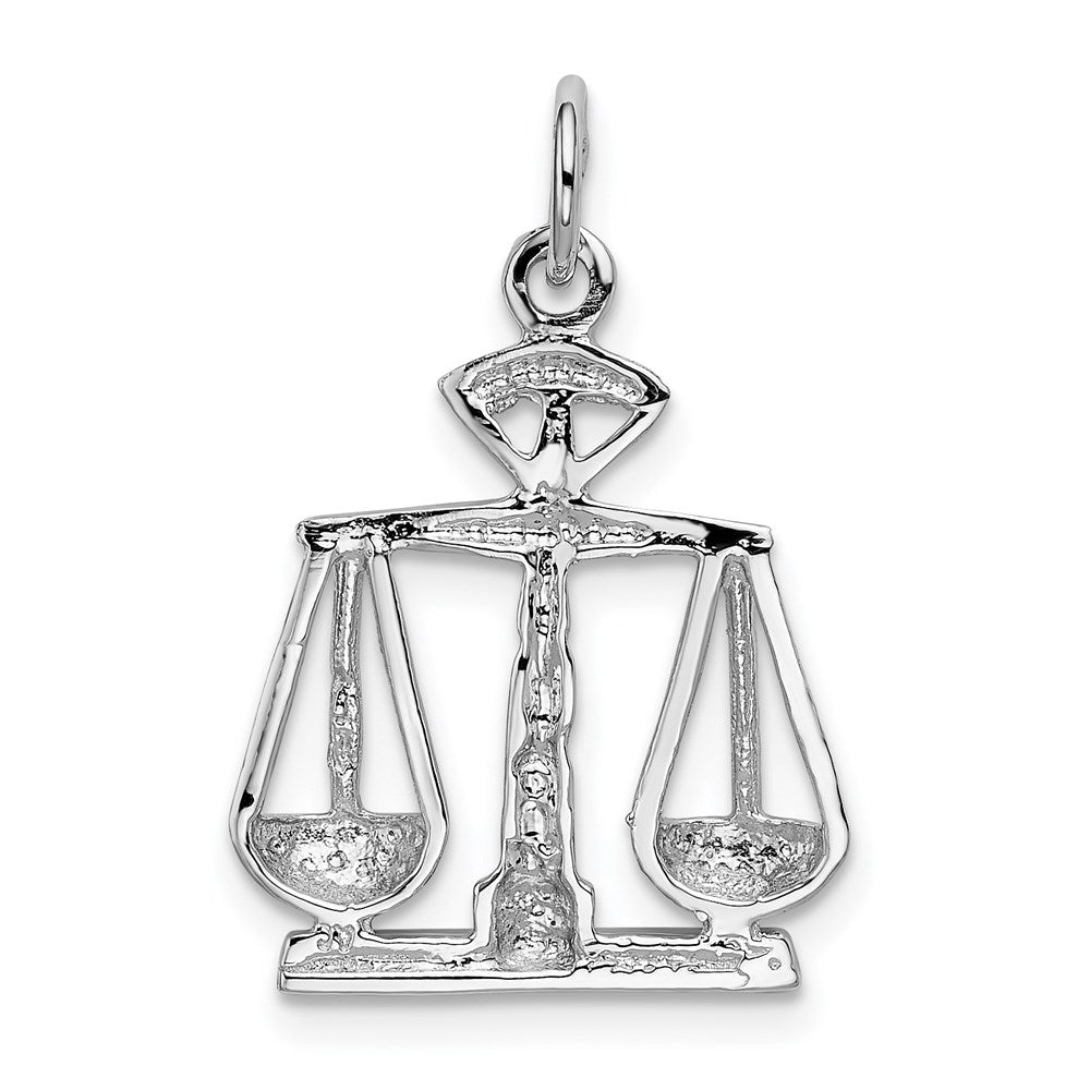 14k White Gold 16.5 mm Polished Scales of Justice Charm (1.43 grams)