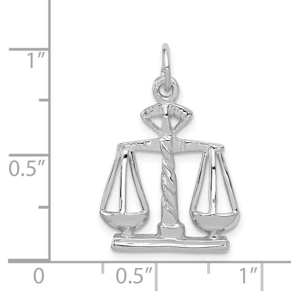 14k White Gold 16.5 mm Polished Scales of Justice Charm (1.43 grams)