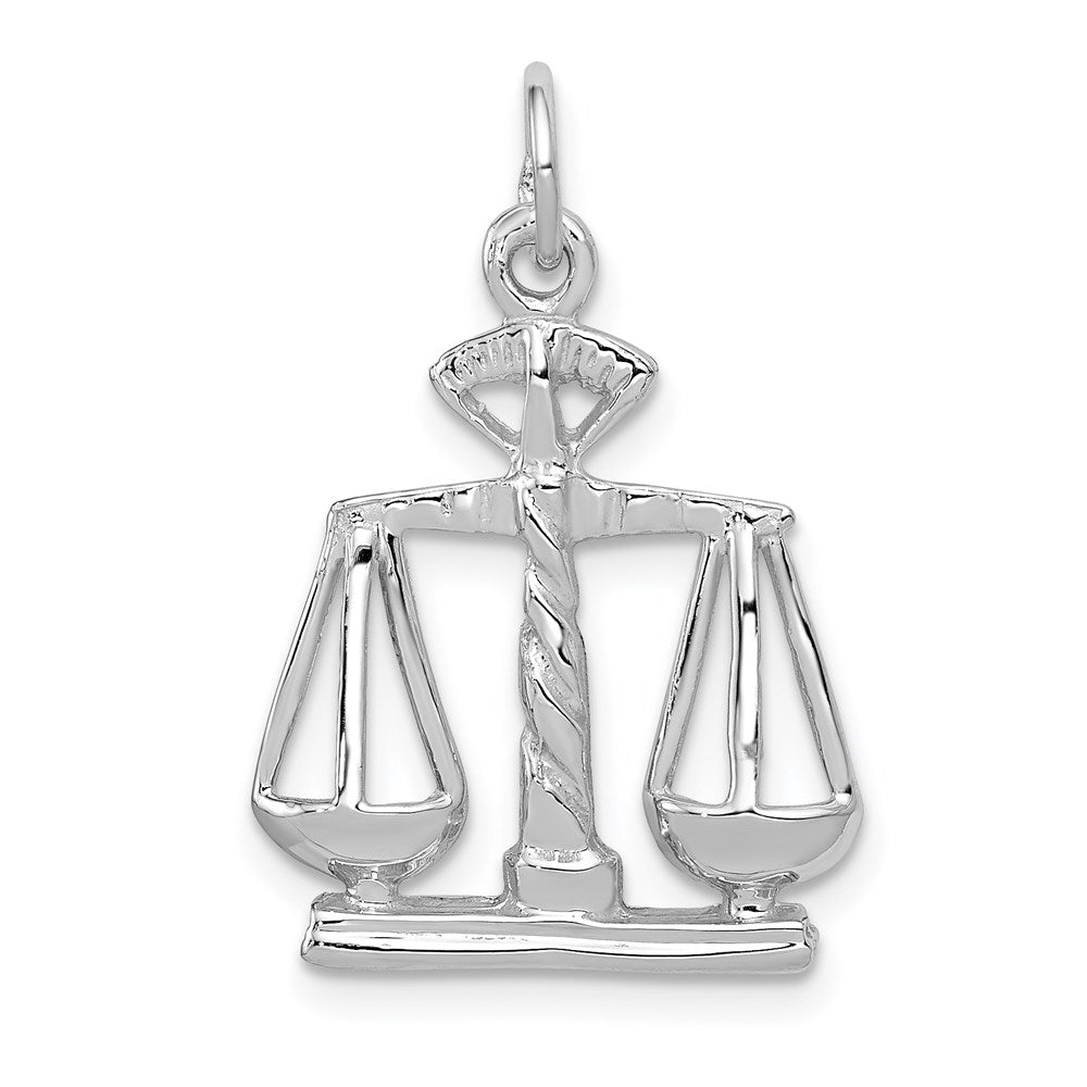 14k White Gold 16.5 mm Polished Scales of Justice Charm (1.43 grams)