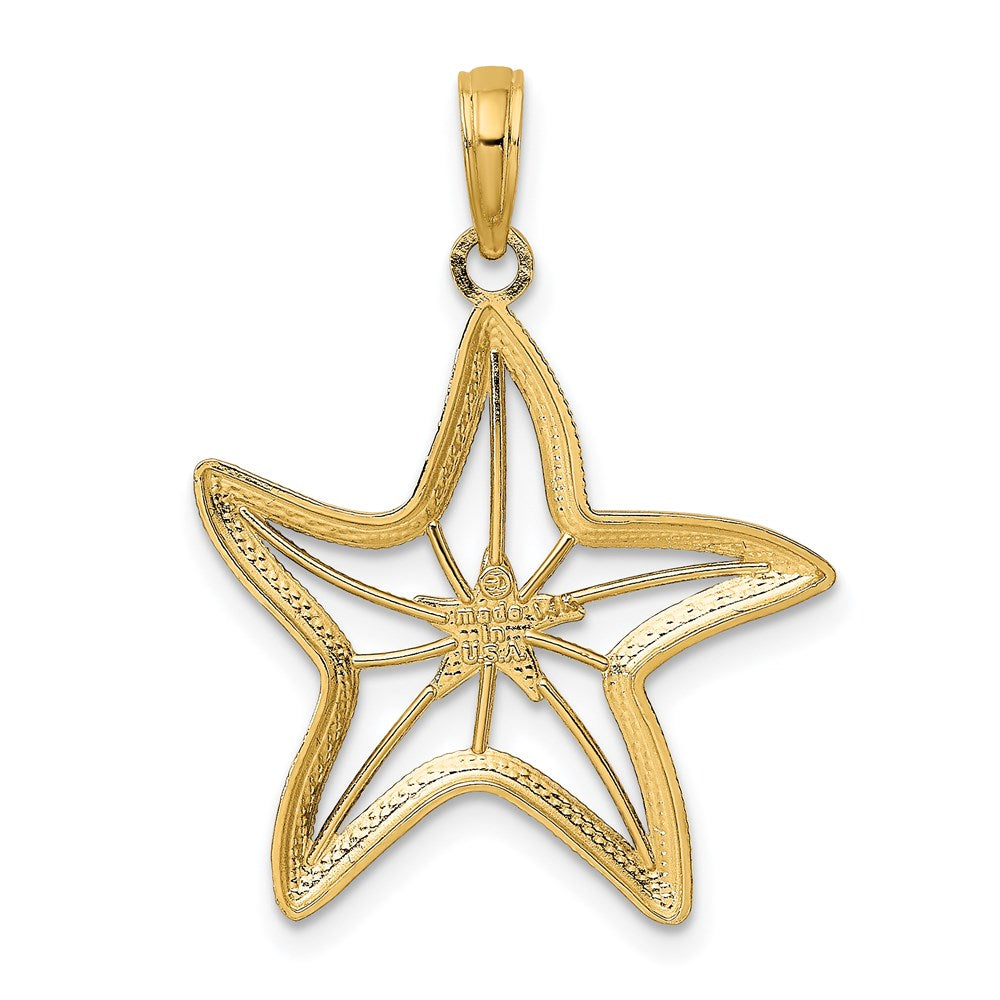 14k Yellow & Rhodium 21.1 mm Small Starfish Charm (1.48 grams)
