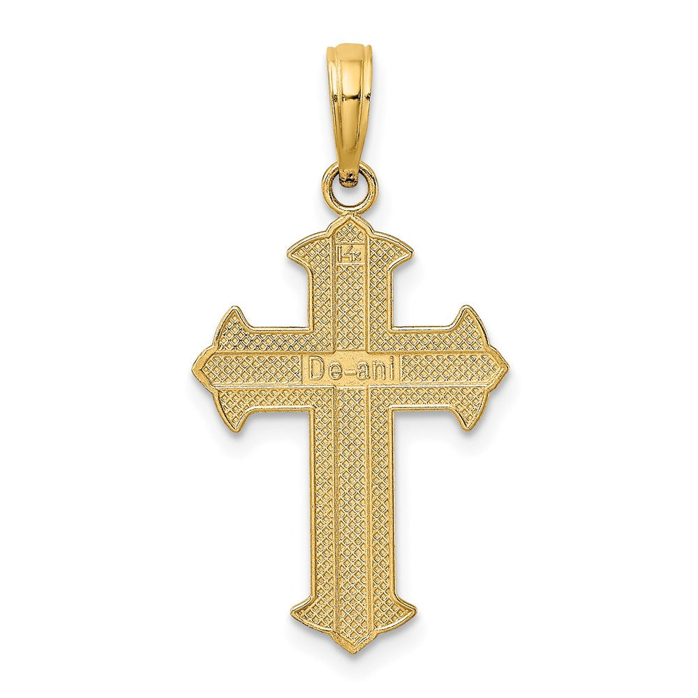14k Yellow & Rhodium 15 mm D/C Cross Charm (0.75 grams)