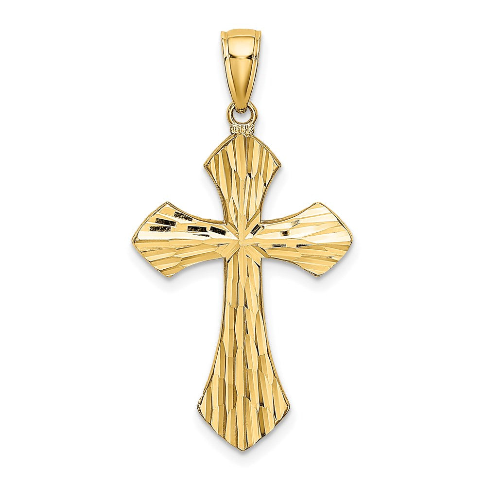 14k Yellow & Rhodium 18 mm and D/C Reversible Cross Charm (2.66 grams)