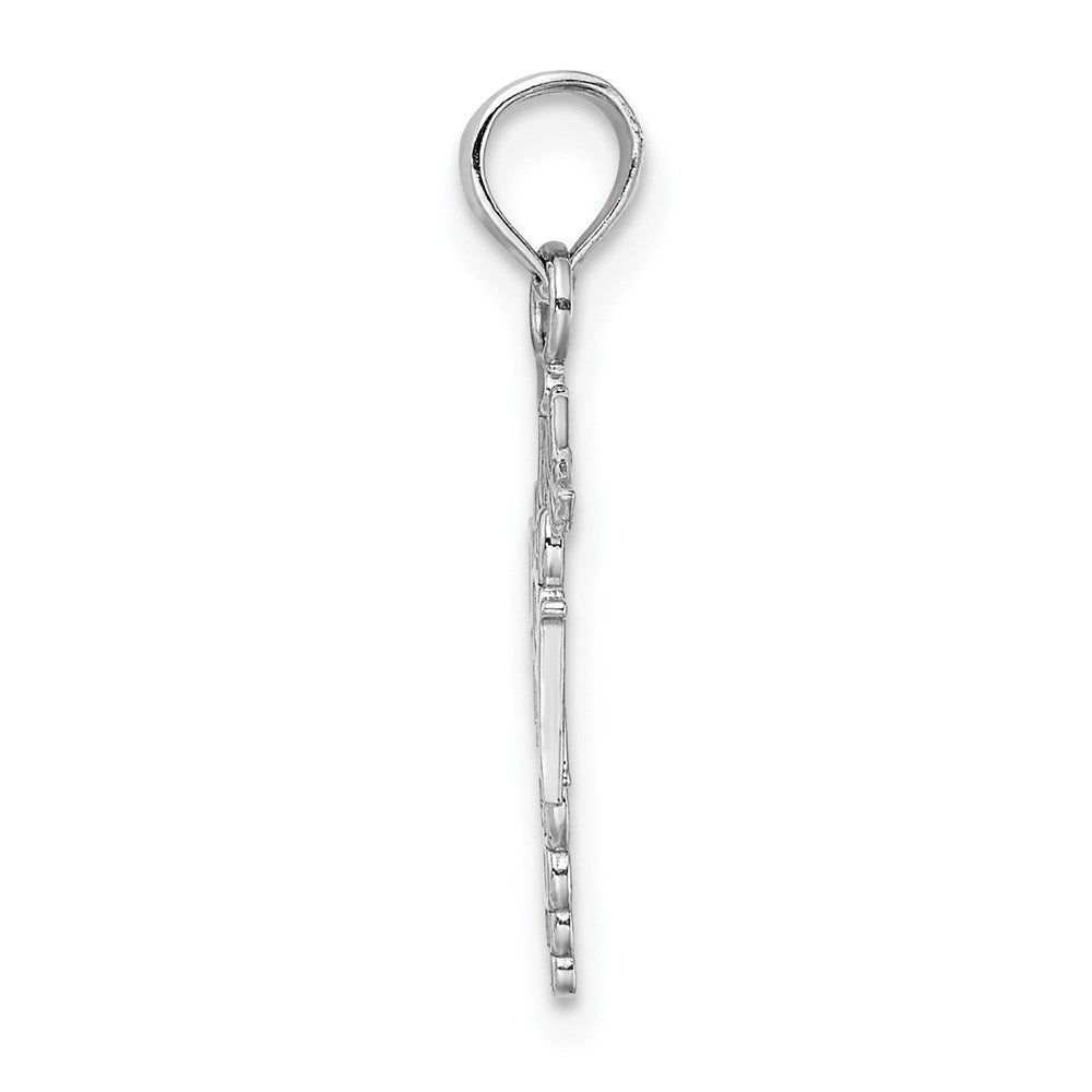 14k White Gold 11.13 mm Polished R.N. Pendant (0.58 grams)