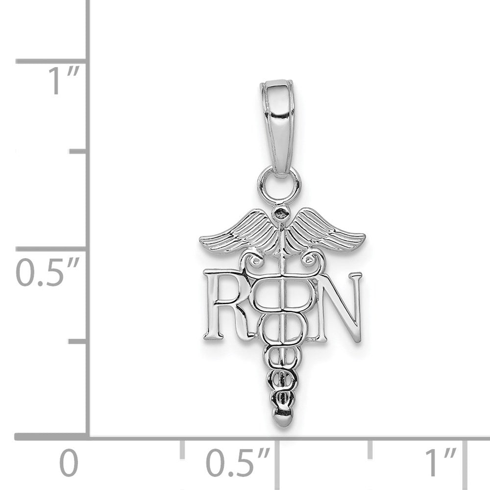 14k White Gold 11.13 mm Polished R.N. Pendant (0.58 grams)