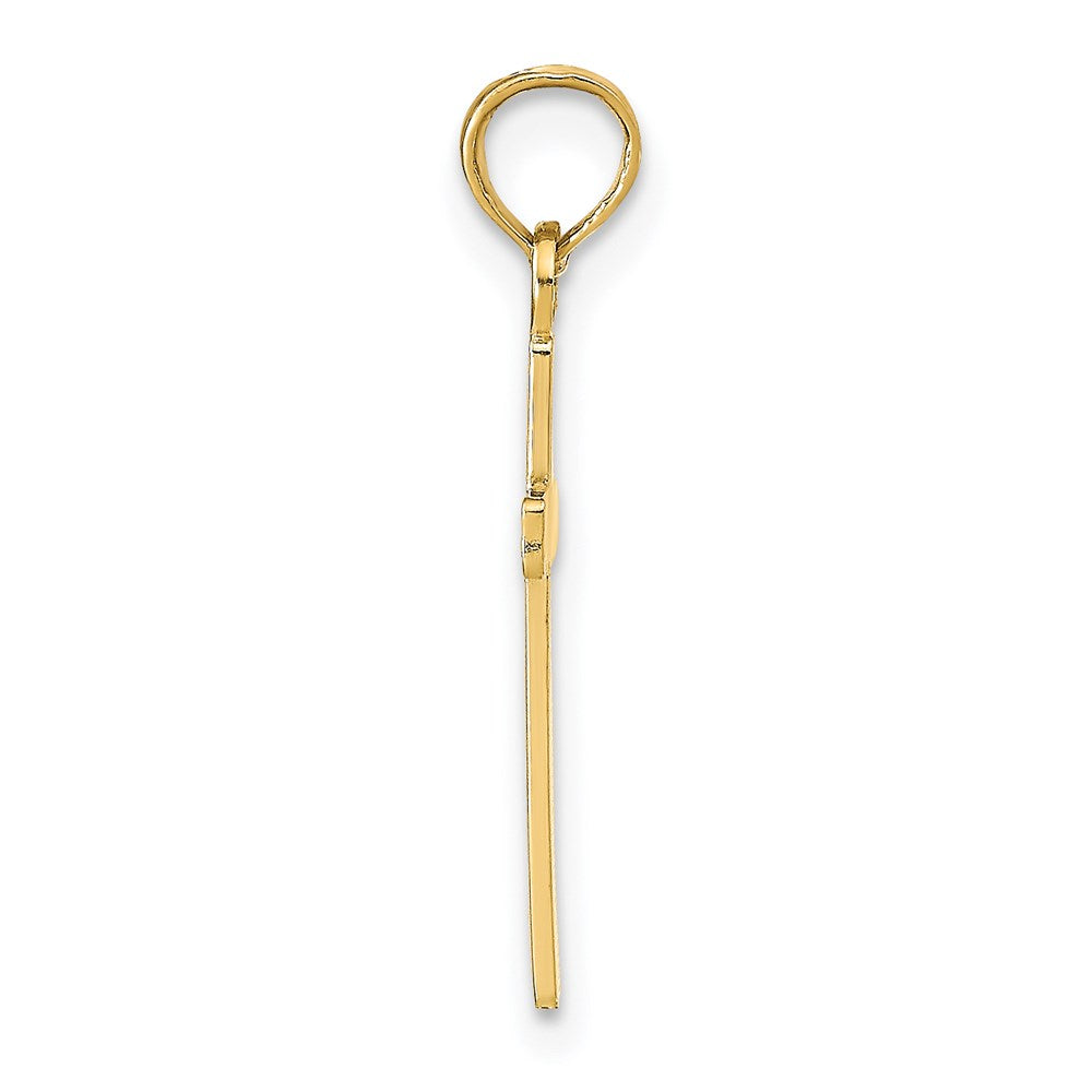14k Yellow Gold 10 mm Polished Cross Pendant (0.5 grams)