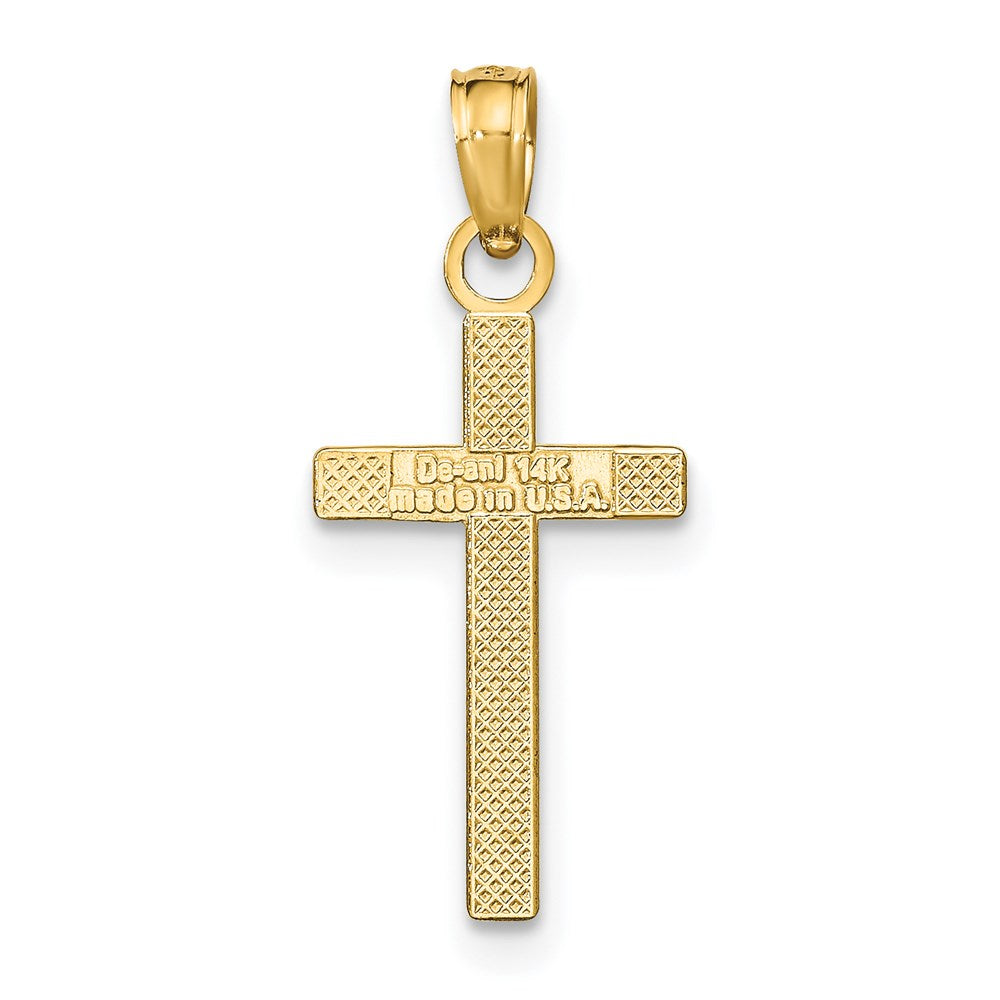 14k Yellow Gold 10 mm Polished Cross Pendant (0.5 grams)