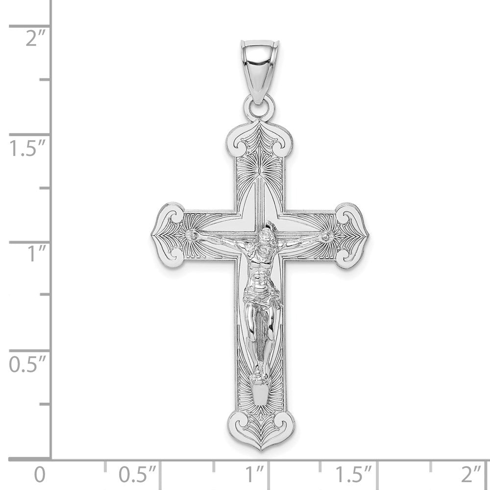14k White Gold 26 mm Crucifix Charm (3.73 grams)