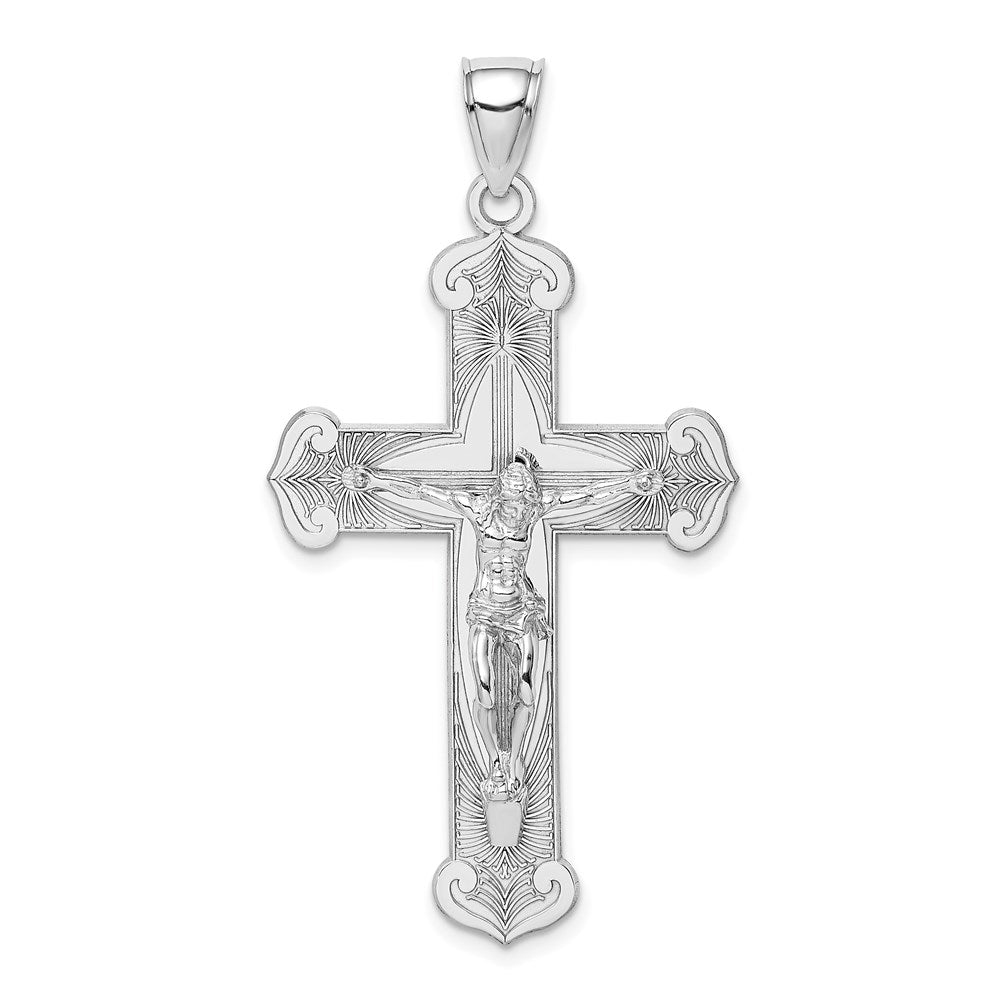 14k White Gold 26 mm Crucifix Charm (3.73 grams)