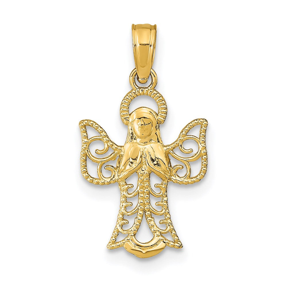 14k Yellow Gold 12 mm Angel Pendant (0.64 grams)