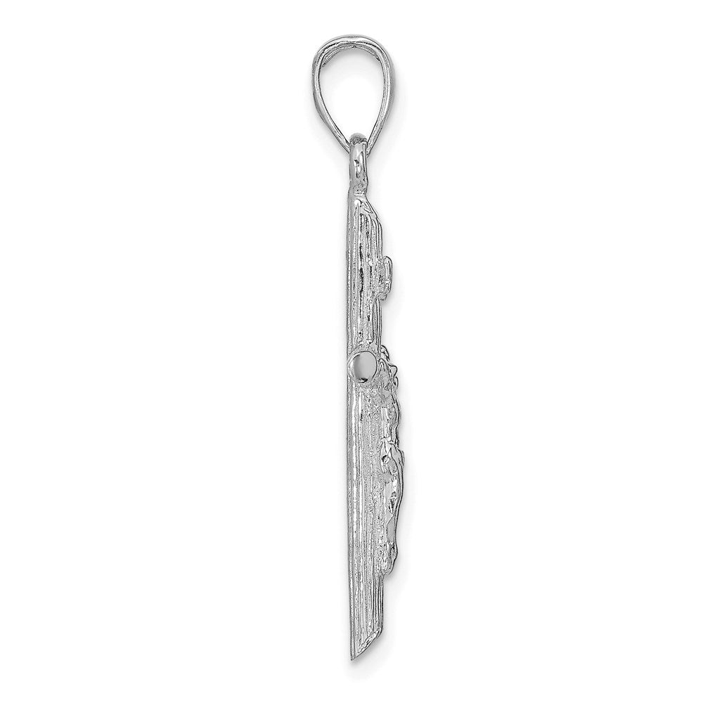 14k White Gold 18 mm Crucifix Pendant (1.95 grams)