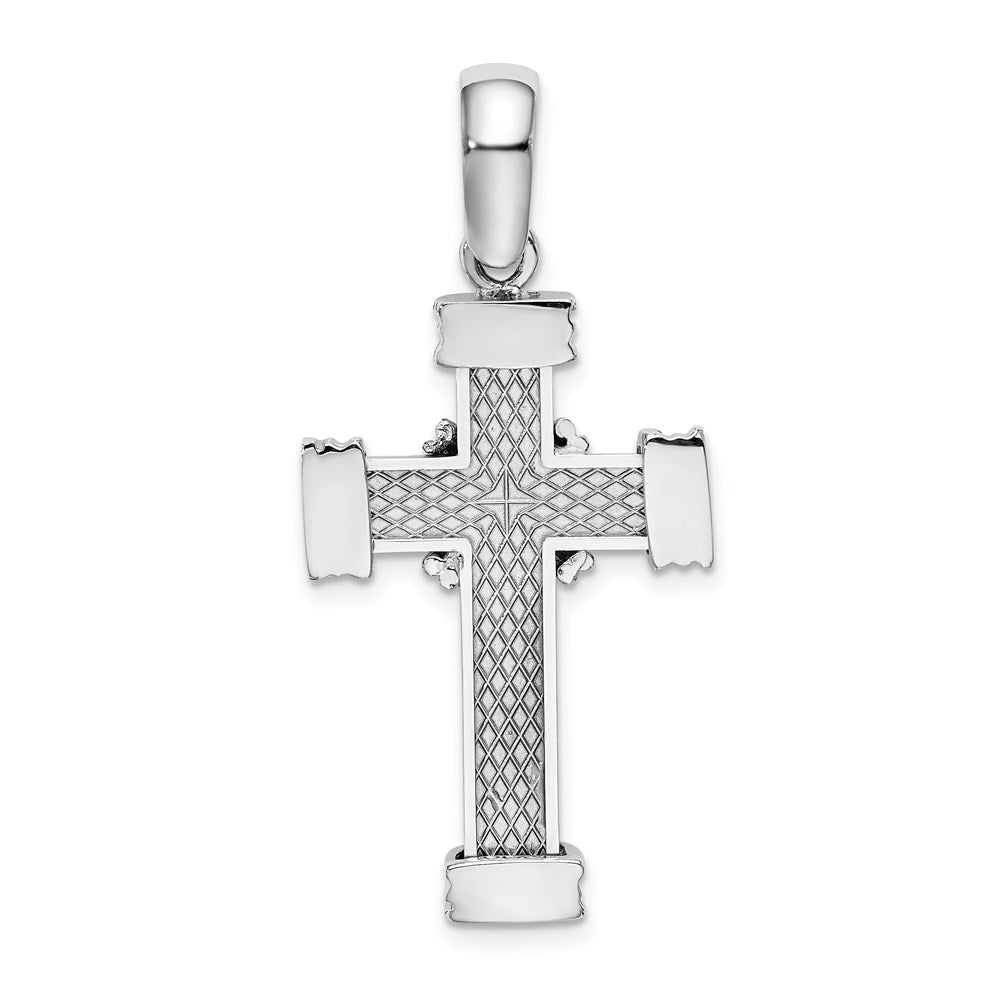 14k White Gold 19.85 mm Polished Cross Charm (5.25 grams)