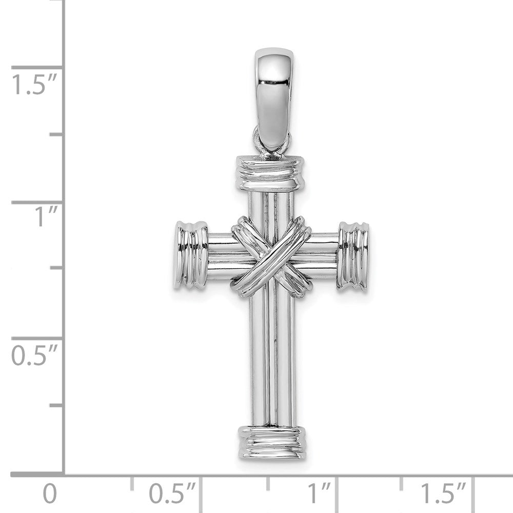 14k White Gold 19.85 mm Polished Cross Charm (5.25 grams)