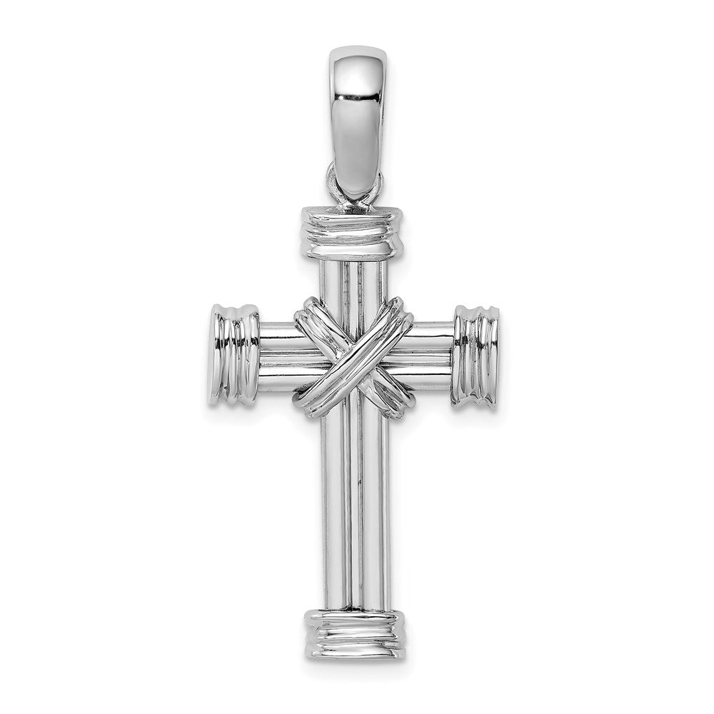 14k White Gold 19.85 mm Polished Cross Charm (5.25 grams)