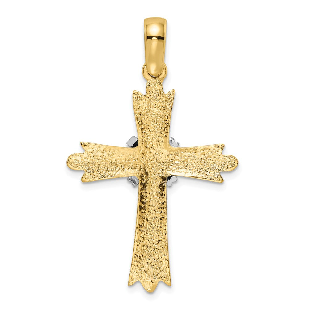 14k Two-tone 28.5 mm Polished w/ X-center Cross (7.58 grams)