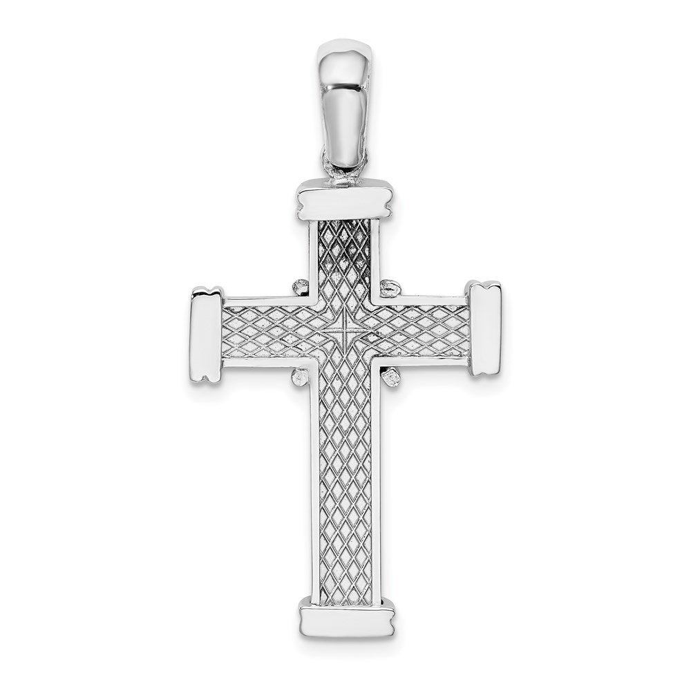 14k White Gold 20.3 mm w/ X In Center Of Cross Charm (4.47 grams)