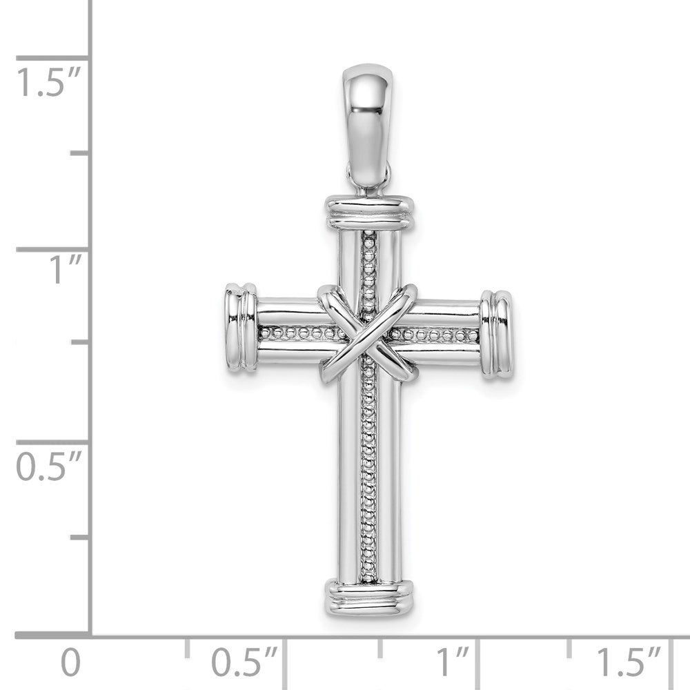 14k White Gold 20.3 mm w/ X In Center Of Cross Charm (4.47 grams)