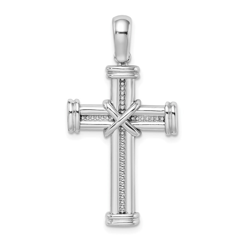 14k White Gold 20.3 mm w/ X In Center Of Cross Charm (4.47 grams)