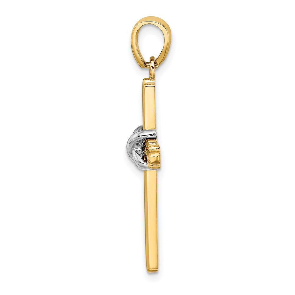 14k Two-tone 18.3 mm Two-tone X Center Charm (2.96 grams)