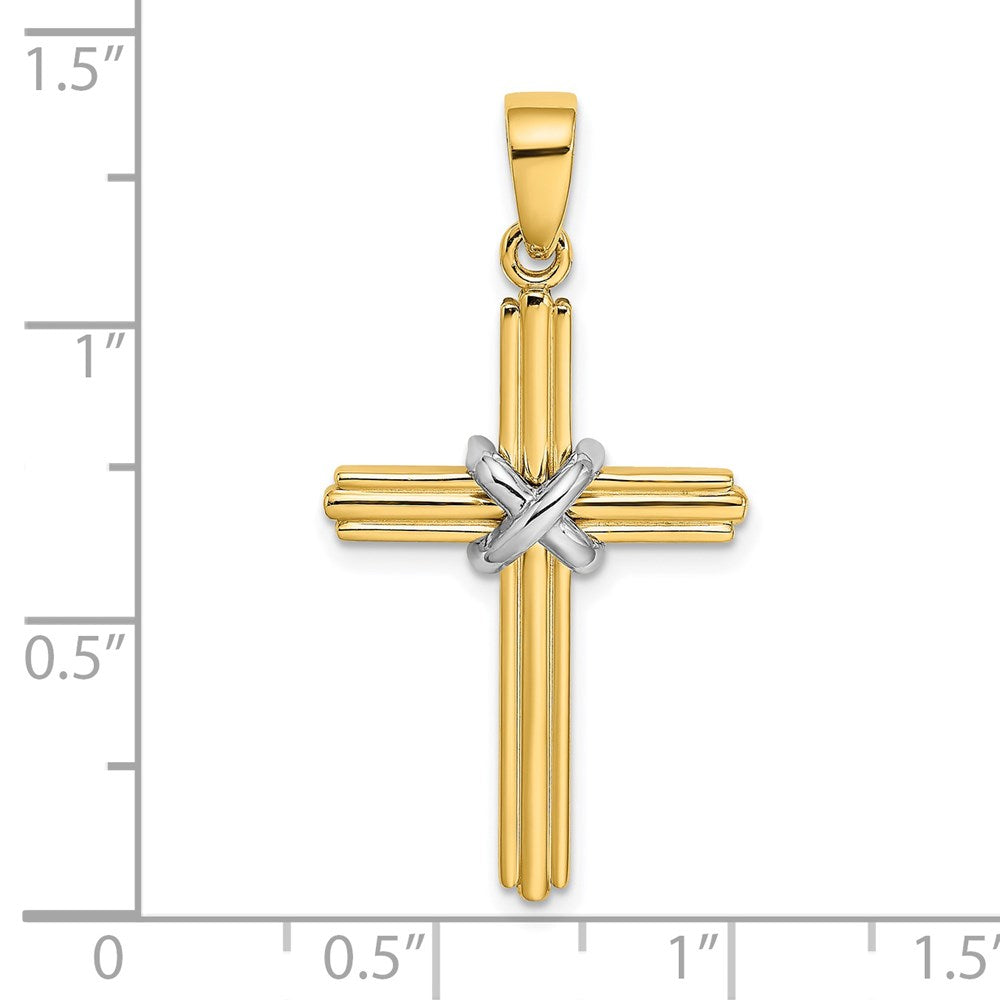 14k Two-tone 18.3 mm Two-tone X Center Charm (2.96 grams)