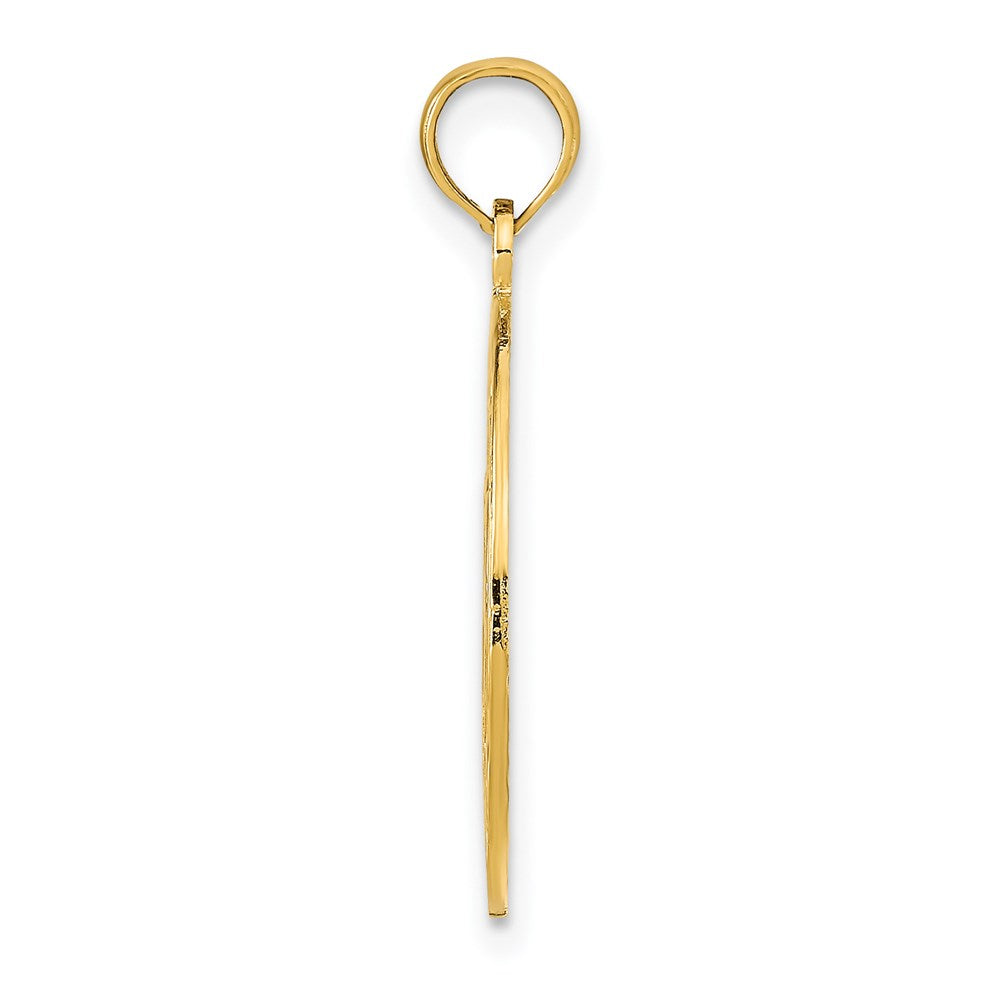 14k Yellow Gold 19 mm MARCO ISLAND with Dolphins Circle Pendant (1.27 grams)