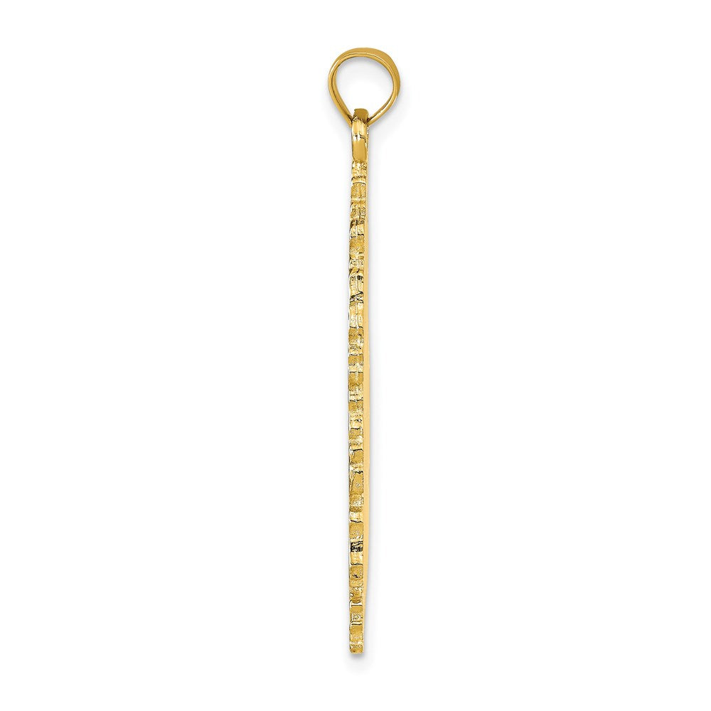 14k Yellow Gold 10 mm ST. LUCIA Island Map Pendant (3.81 grams)