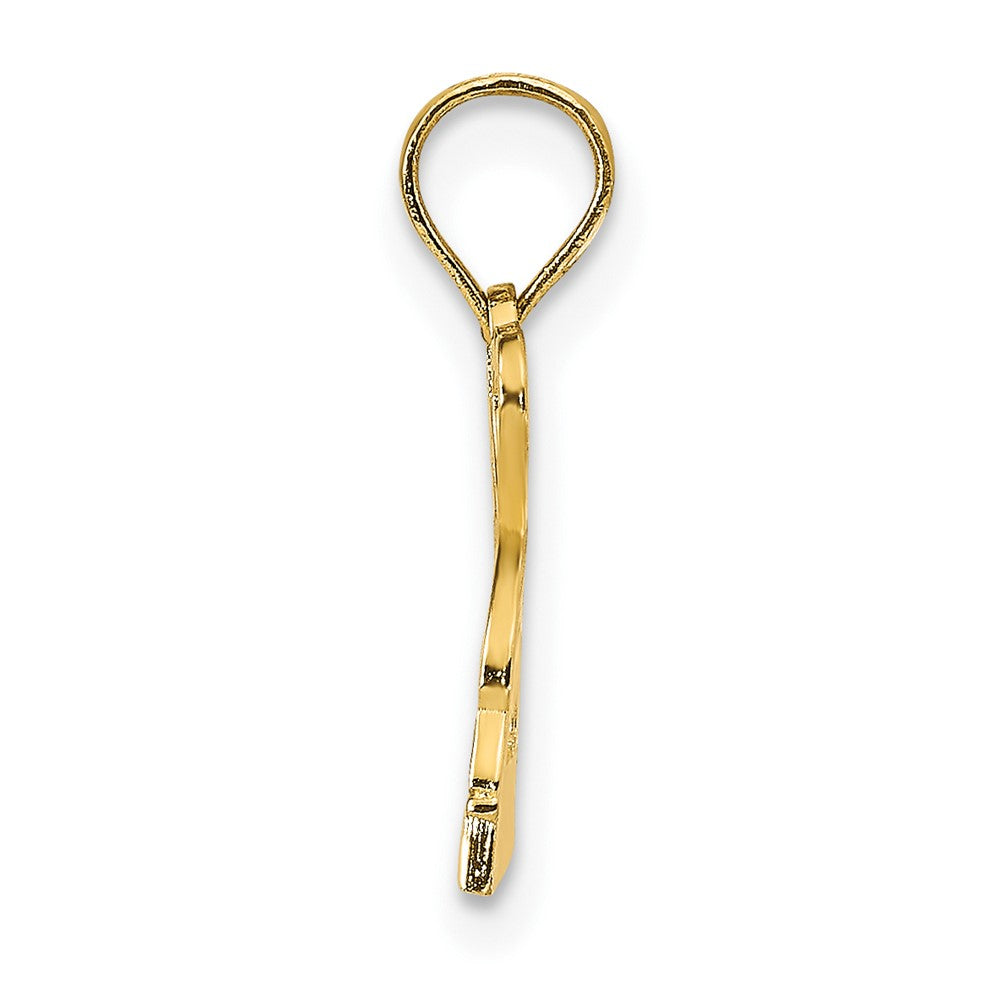 14k Yellow Gold 15 mm I HEART ST. JOHN w/Dolphin Pendant (0.58 grams)