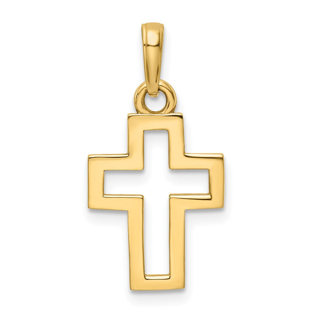 14k Yellow & Rhodium 12.46 mm D/C Cross Pendant (1.79 grams)