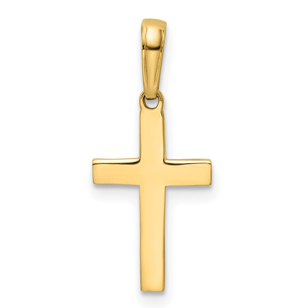 14k Yellow & Rhodium 9.73 mm D/C Cross Pendant (0.88 grams)