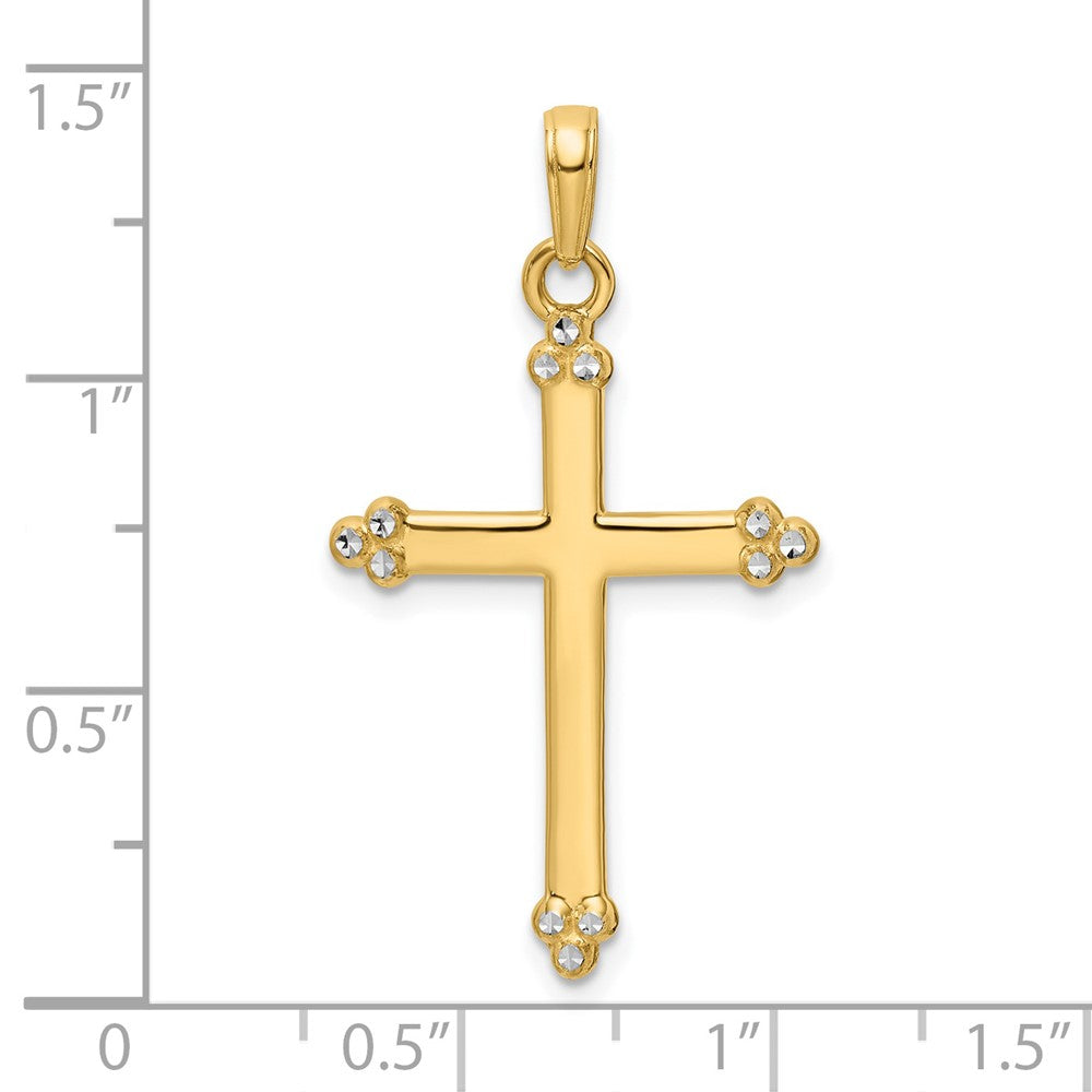 14k Yellow & Rhodium 20.1 mm D/C Cross Pendant (2.18 grams)