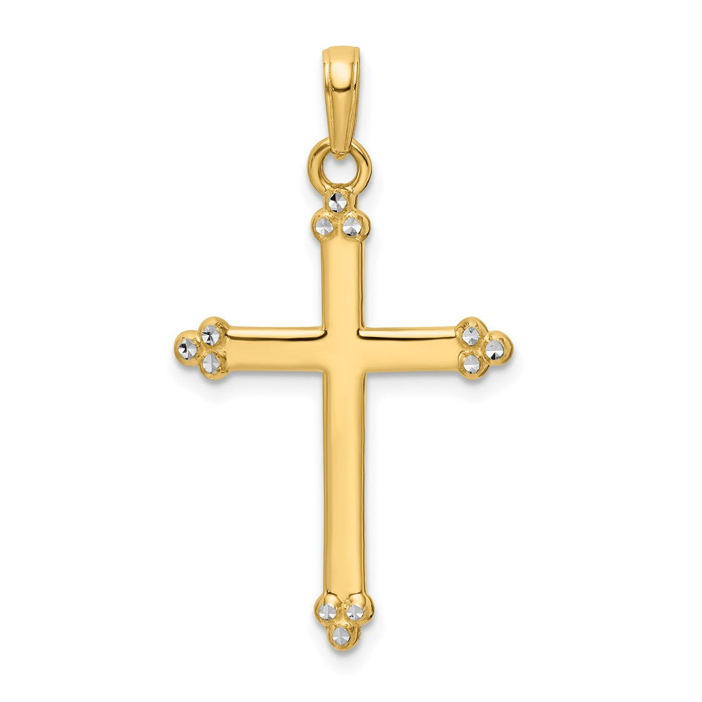 14k Yellow & Rhodium 20.1 mm D/C Cross Pendant (2.18 grams)