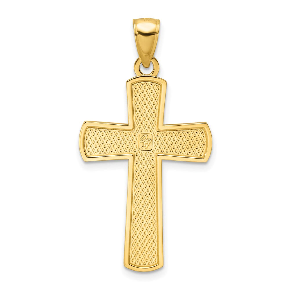 14k Yellow Gold 20.75 mm Polished Beaded Cross Pendant (3.11 grams)